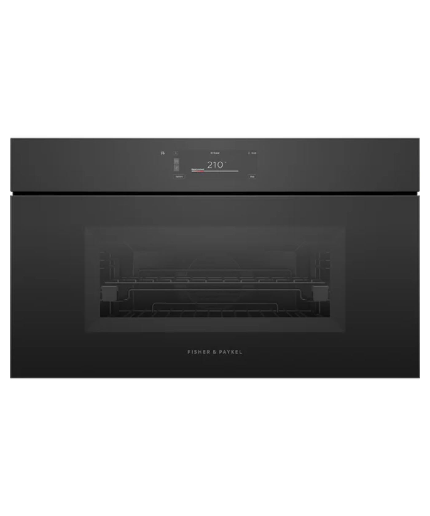 Fisher Paykel 30" Series 9 Minimal Handleless Compact Combi-Steam Oven Black Glass - OS30NMUNB3
