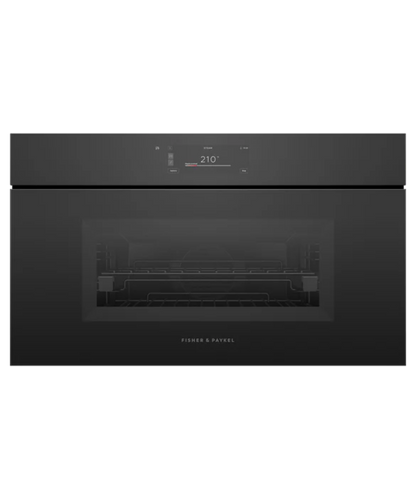Fisher Paykel 30" Series 9 Minimal Handleless Compact Combi-Steam Oven Black Glass - OS30NMUNB3