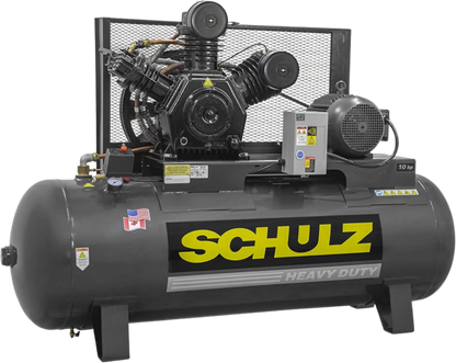 Schulz V-Series Air Compressor 10 HP 120 gal. 2-Stage 460V 3-Phase Horizontal  - 932.9344-0
