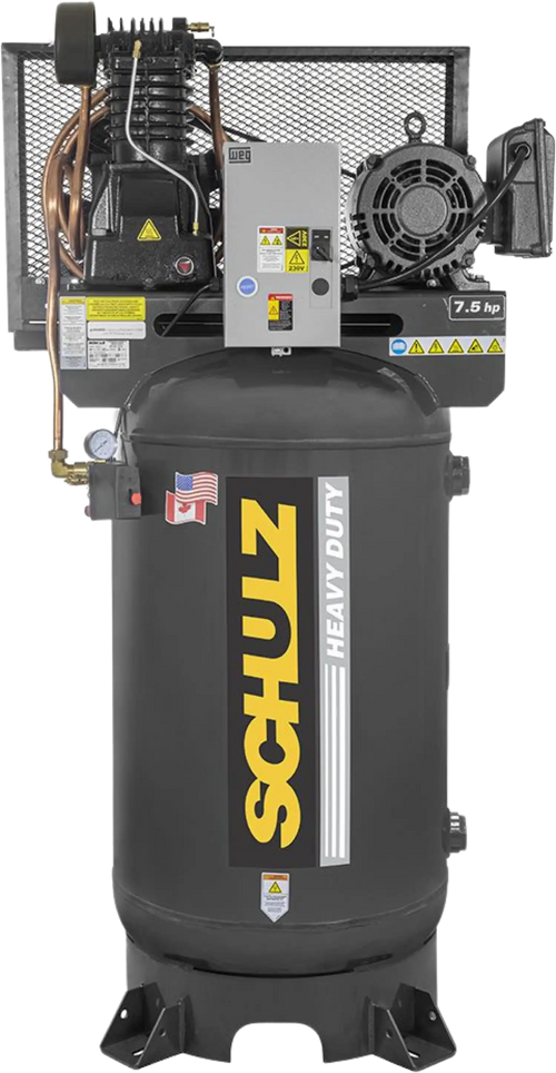 Schulz Premium Series Air Compressor 7.5 HP 80 gal. 2-Stage 208-230V 3-Phase Vertical - 932.9322-P