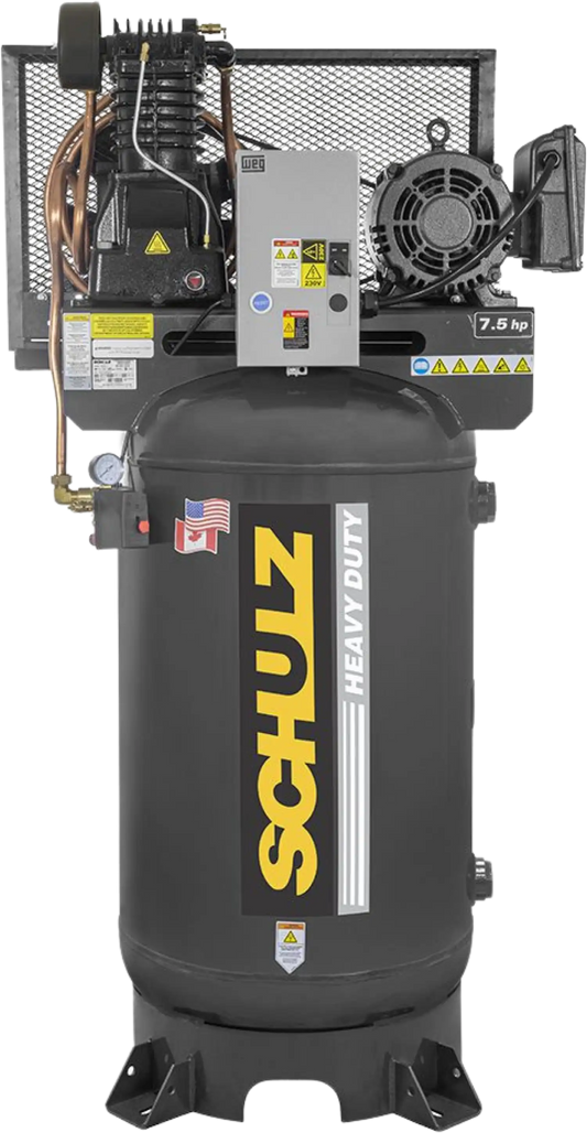 Schulz Premium Series Air Compressor 7.5 HP 80 gal. 2-Stage 208-230V 3-Phase Vertical - 932.9322-P