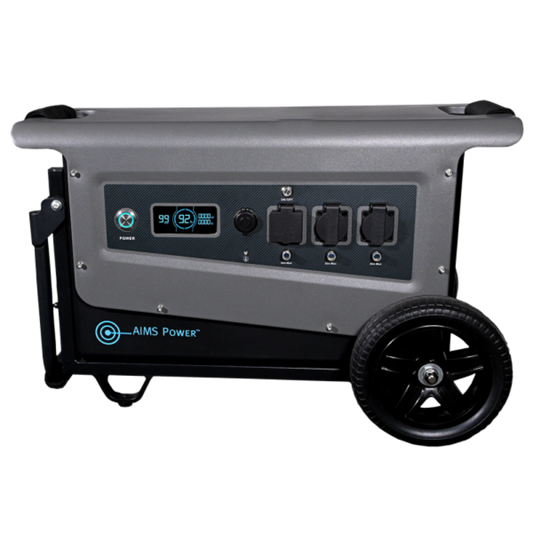 Aims Power Portable Solar Generator 5.04 kWh 33 Amp Output Lithium Battery | Solar & Grid Inputs Expandable - AIO-5KWH4KW