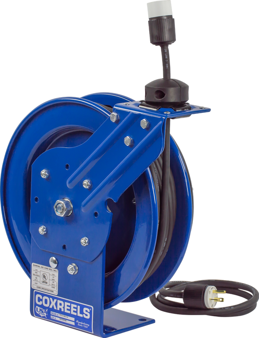 Coxreels  Spring Driven Cord Reel Single Industrial Receptacle 50' Cord 12 AWG New - PC13-5012-A
