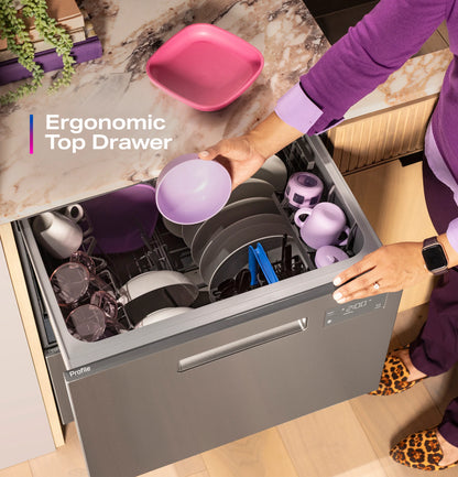 GE Appliances Profile Dishwasher Double Drawer Fingerprint Resistant Stainless - PDD415PYYFS