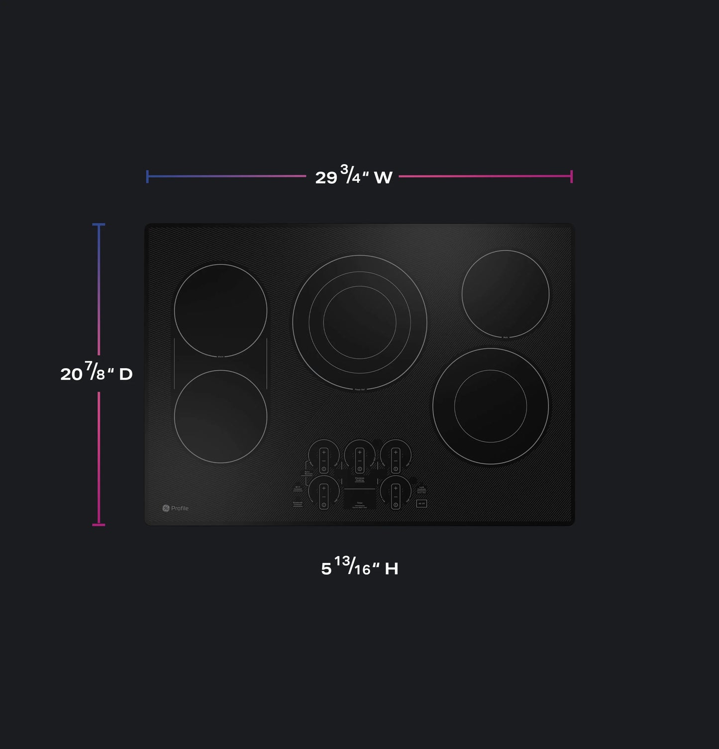 GE Appliances  30" Built-In Touch Control Electric Cooktop Black - PEP9030DTBB
