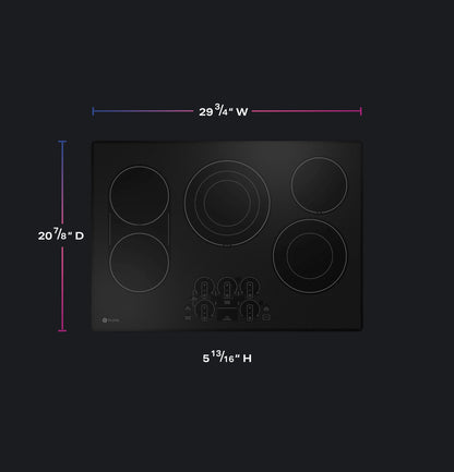 GE Appliances  30" Built-In Touch Control Electric Cooktop Black - PEP9030DTBB