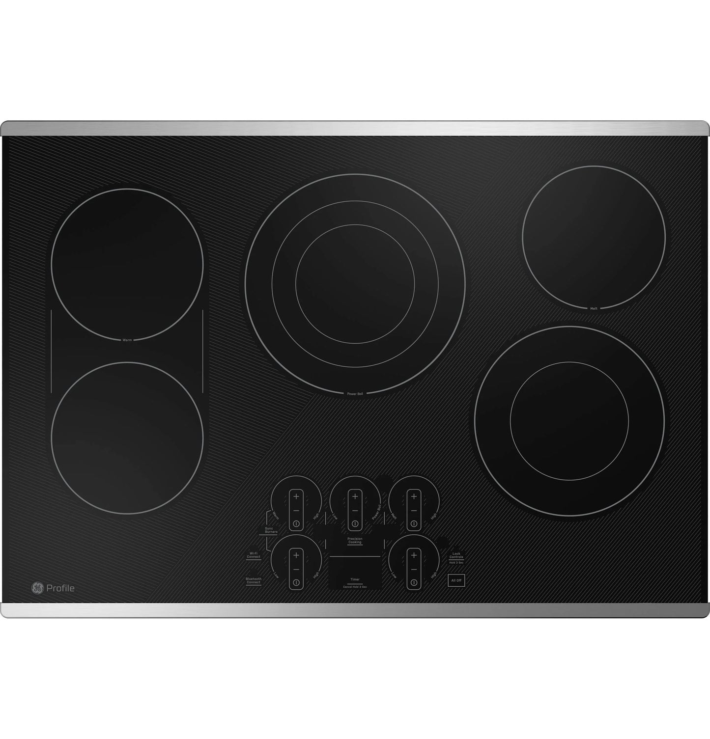 GE Appliances Profile 30" Built-In Touch Control Electric Cooktop Stainless Steel on Black - PEP9030STSS