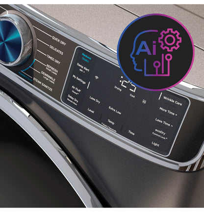 GE Appliances  7.8 cu. ft. Capacity Smart Front Load Gas Dryer with Steam and Sanitize Cycle Carbon Graphite - PFD95GSPWDS