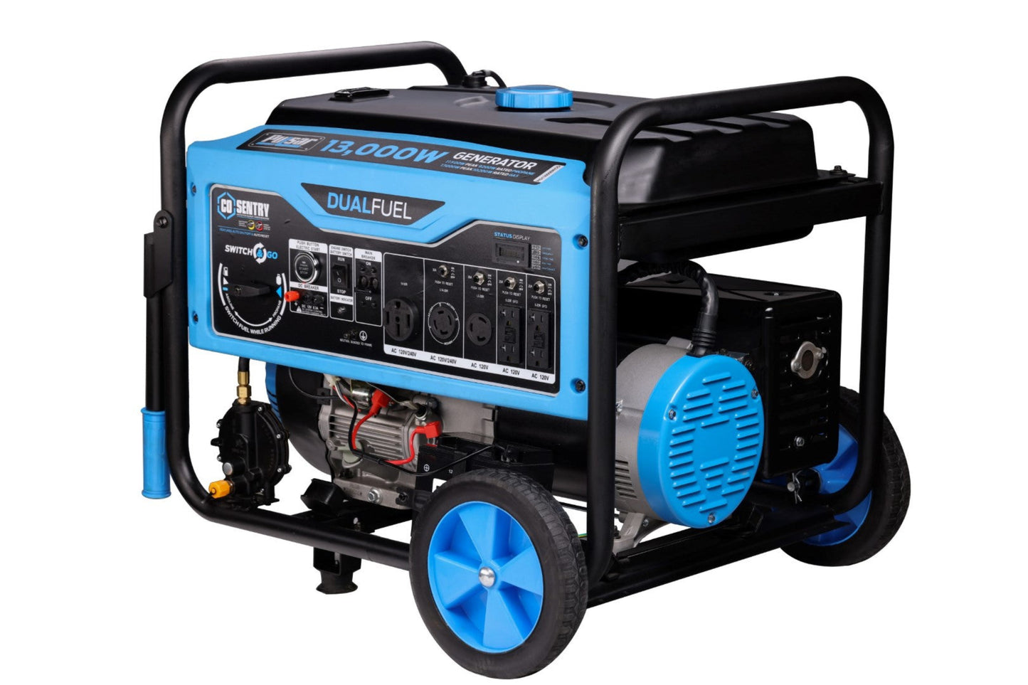 Aurora Generators Pulsar PG13000BRCO 13,000-Watt Dual Fuel Generator with Recoil, Remote, & Push Button Start & CO Alert - PowerGen USA - PG13000BRCO