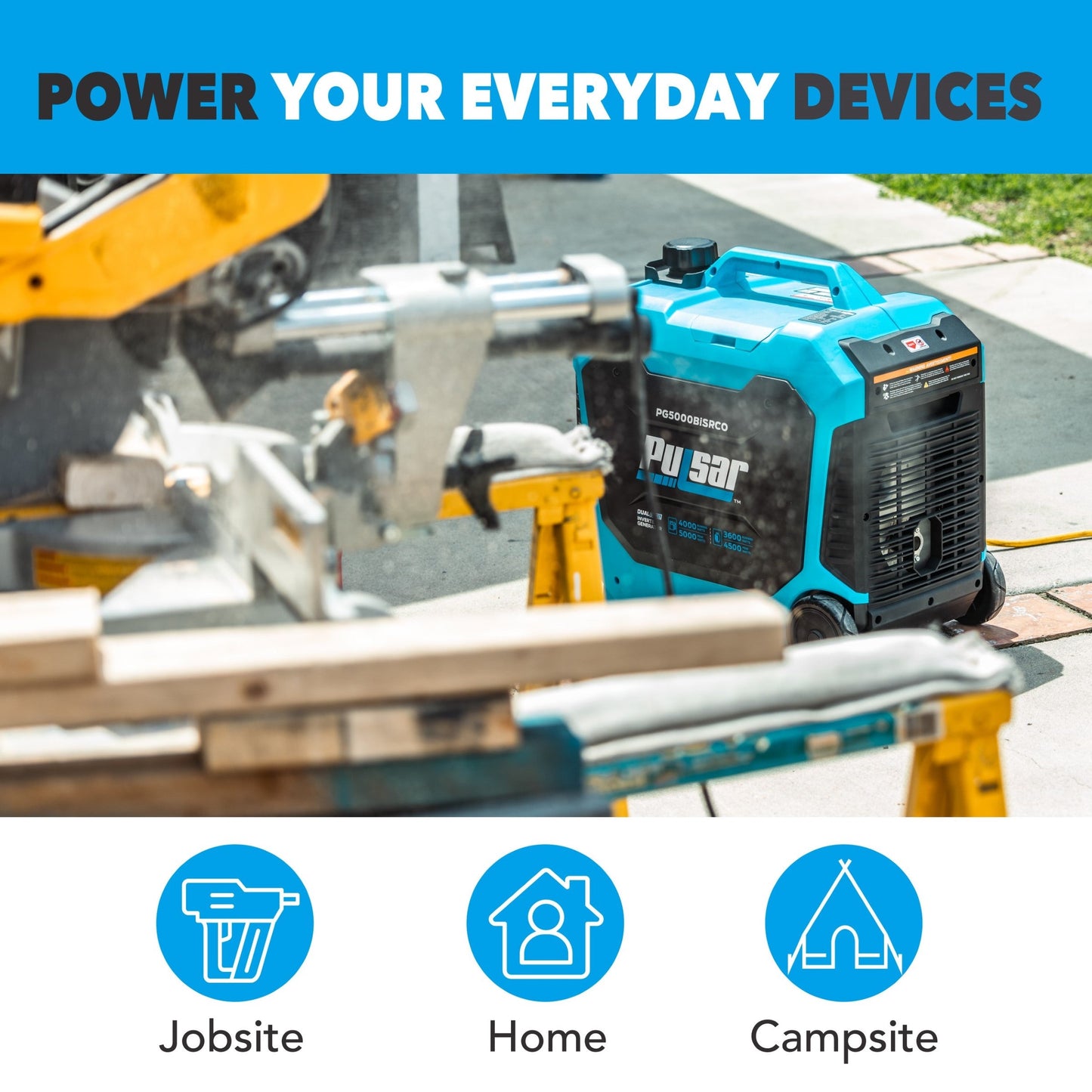 Aurora Generators Pulsar PG5000BiSRCO 5000-Watt Dual Fuel Inverter Generator with Remote Start and CO Sentry - PowerGen USA - PG5000BiSRCO