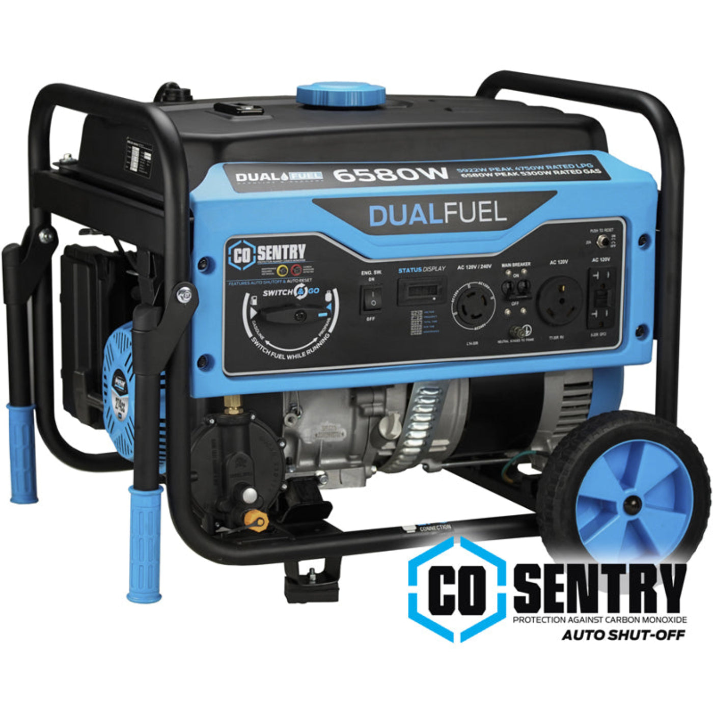 Aurora Generators Pulsar PG6580BCO  6,580-Watt Dual-Fuel Generator with CO Alert - PowerGen USA - PG6580BCO