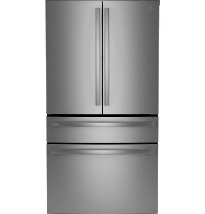 GE Appliances  29 Cu. Ft. Smart Fingerprint Resistant 4-Door French-Door with Door In Door Fingerprint Resistant Stainless Steel - PGD29BYTFS