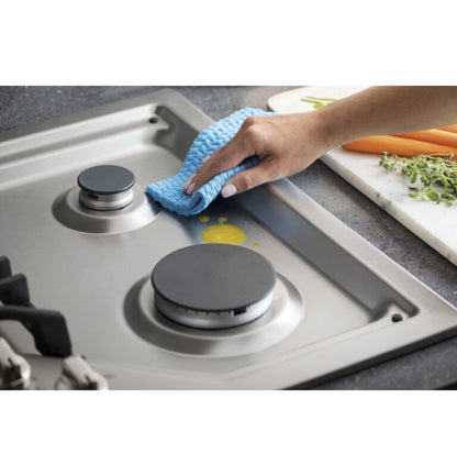 GE Appliances  36" Built-In Tri-Ring Gas Cooktop with 5 Burners and Included Extra-Large Integrated Griddle Stainless Steel - PGP9036SLSS