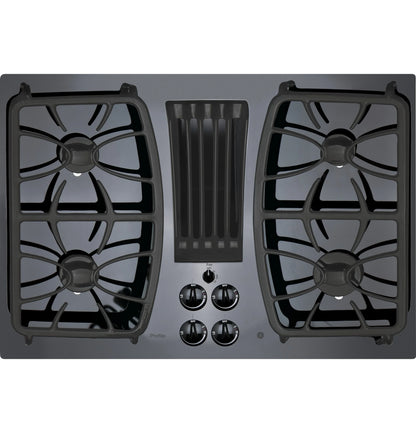 GE Appliances  30" Built-In Gas Downdraft Cooktop Black on Black - PGP9830DRBB