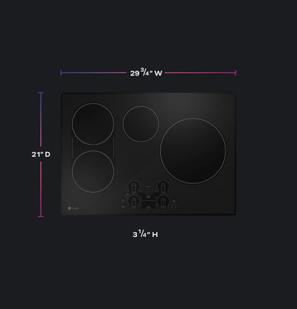GE Appliances  30" Built-In Touch Control Induction Cooktop Black - PHP9030DTBB