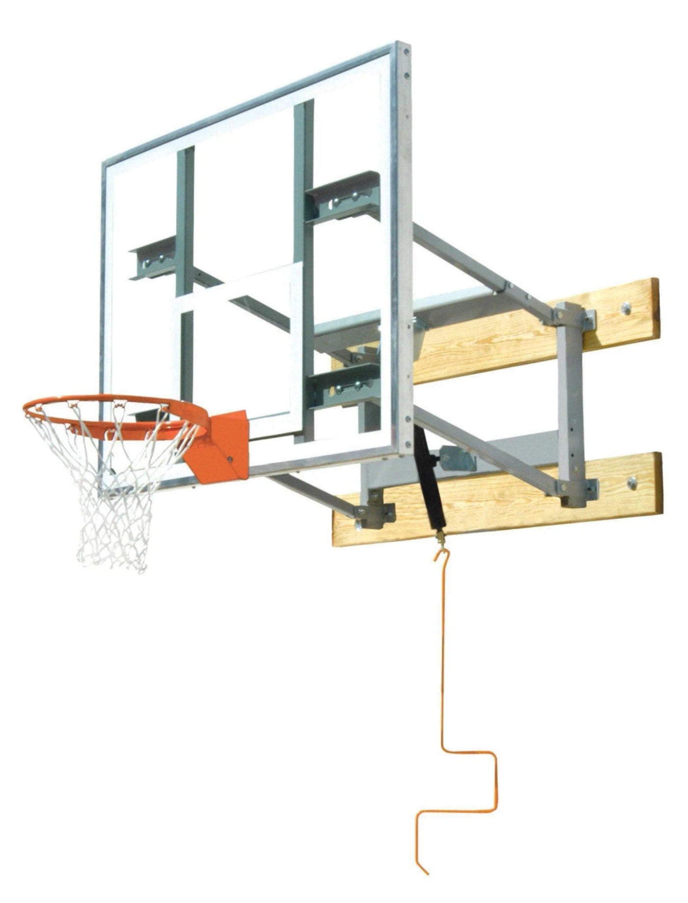 Bison Adjustable Wall Mounted Basketball Hoop - 54 Inch Glass - PKG650BI