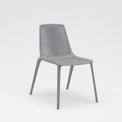 Midtown Concept Valencia White Stacking Indoor Dining Chair - 4PC - PLI VALEN_SIDE_WHT