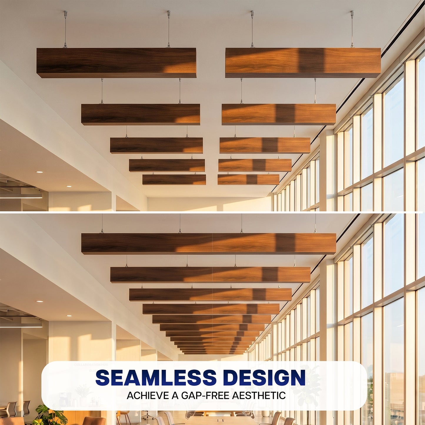 VIVO Wood Grain Acoustic Ceiling Beams (x4) - PP-CW03-4WD