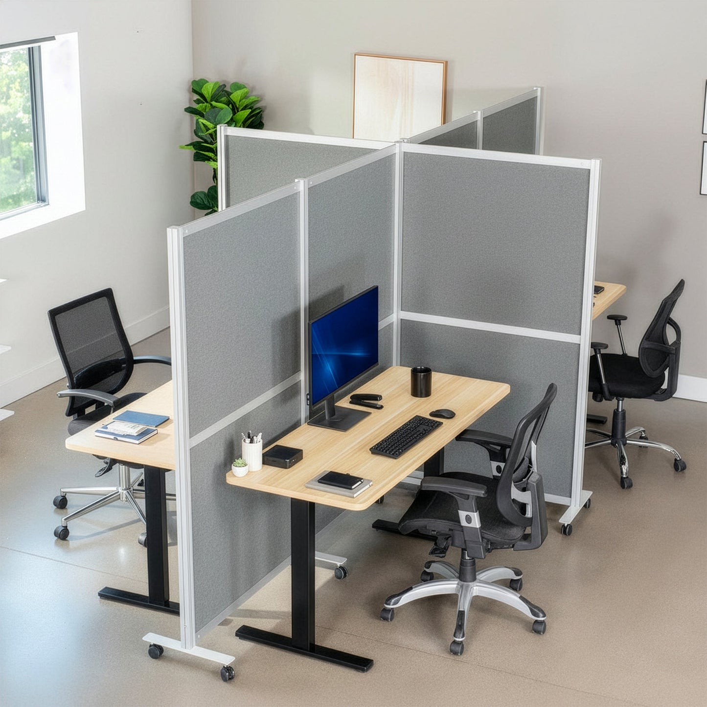 VIVO Mobile Modular Wall System Freestanding Room Dividers - PP-MWS63D-M