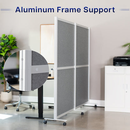 VIVO Mobile Modular Wall System Freestanding Room Dividers - PP-MWS63D-M