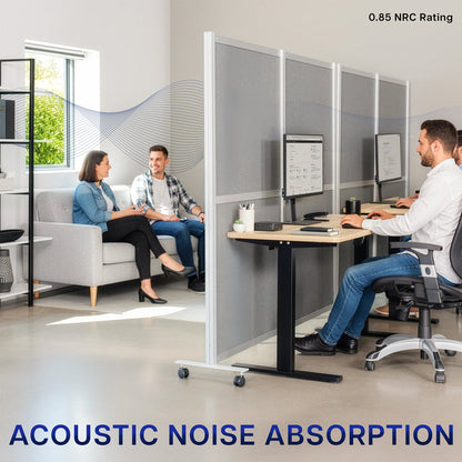 VIVO Mobile Modular Wall System Freestanding Room Dividers - PP-MWS63D-M
