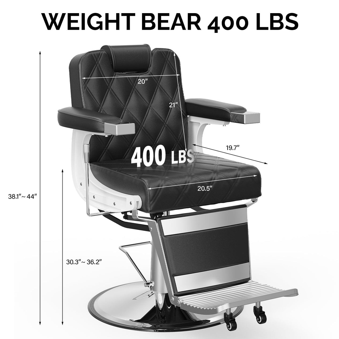 OmySalon BC1401 Modern Style Heavy Duty Hydraulic Recline Barber Chair - G59000265