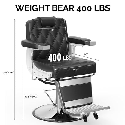 OmySalon BC1401 Modern Style Heavy Duty Hydraulic Recline Barber Chair - G59000265