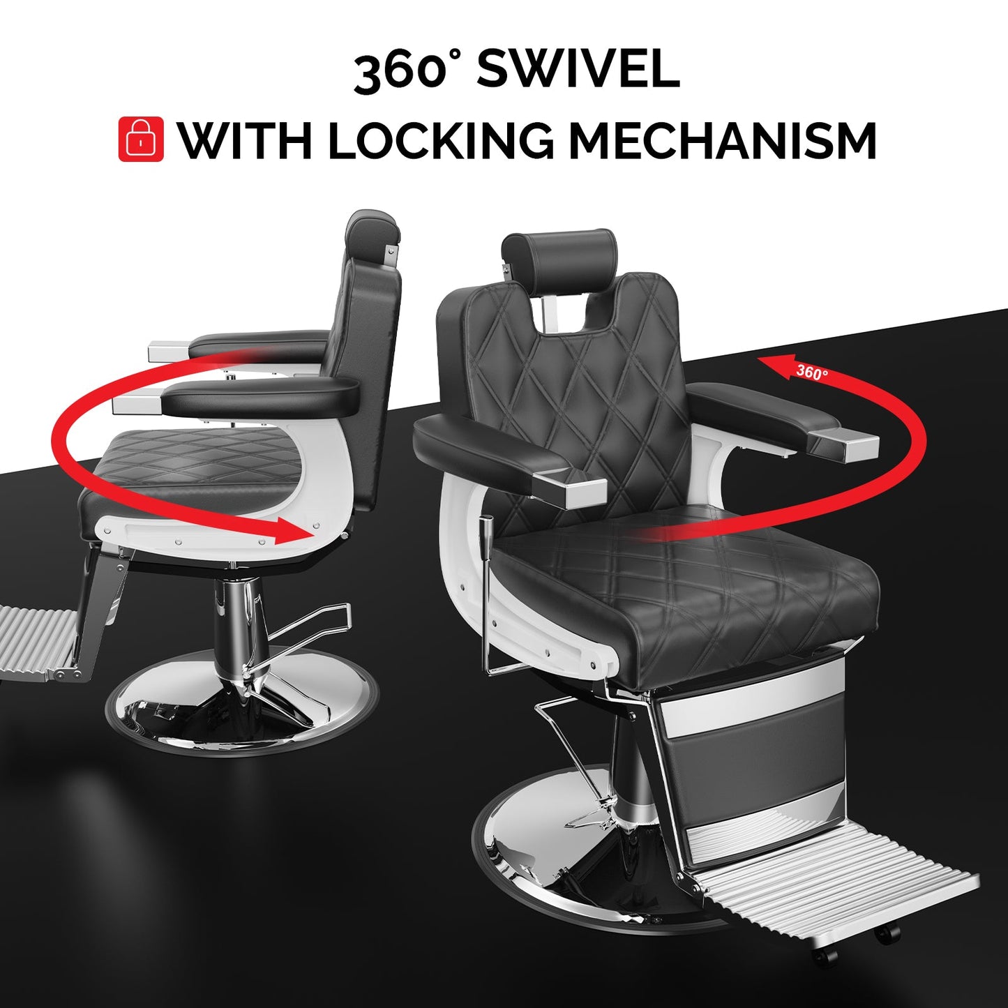 OmySalon BC1401 Modern Style Heavy Duty Hydraulic Recline Barber Chair - G59000265