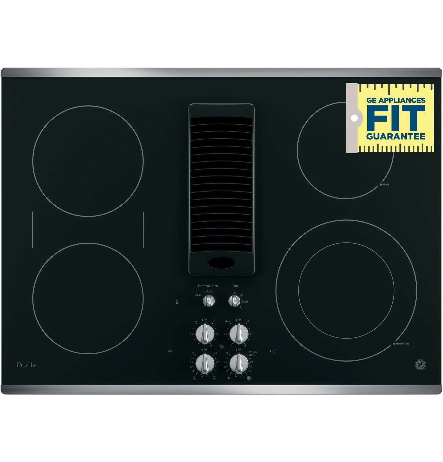 GE Appliances 30" Downdraft Electric Cooktop Stainless Steel - PP9830SRSS