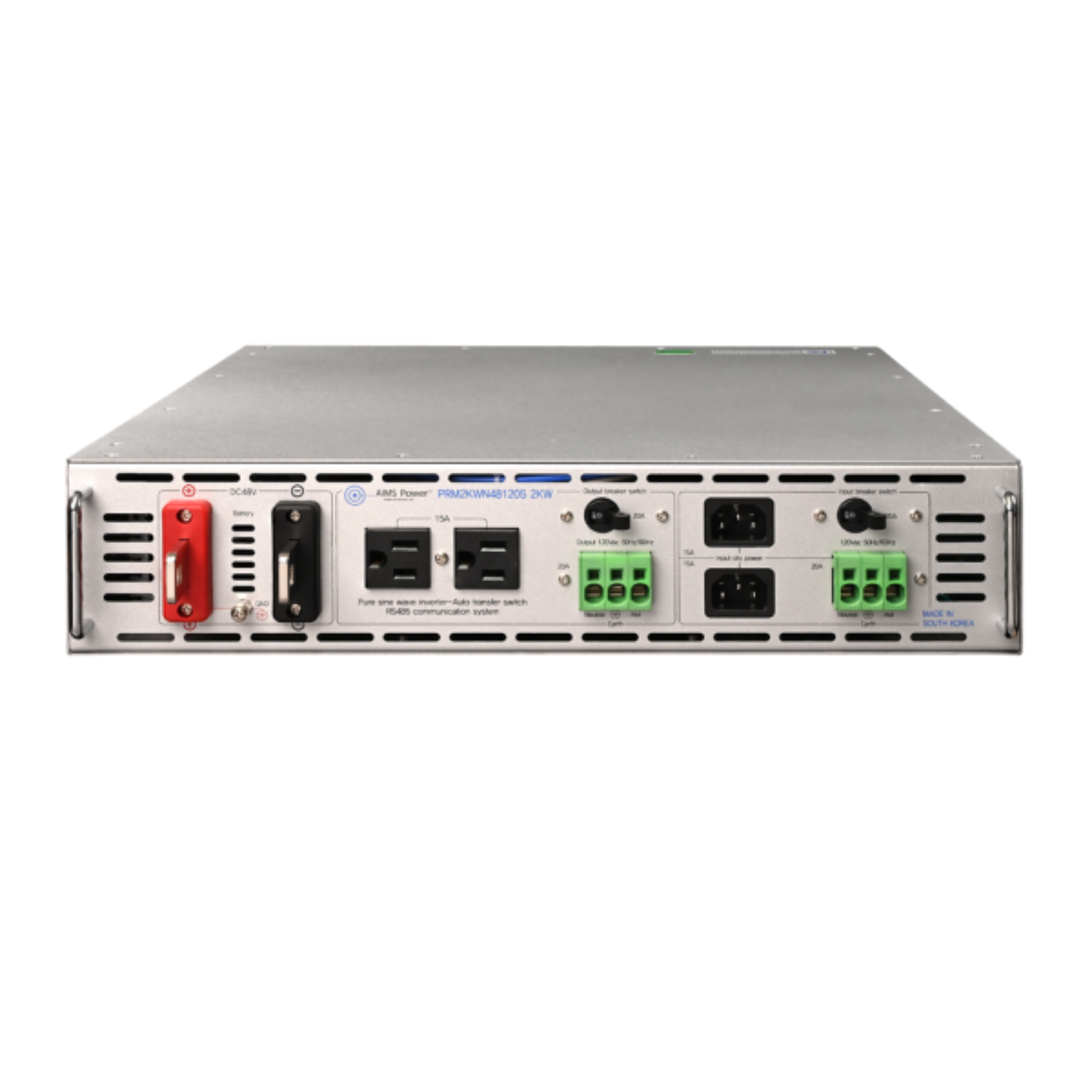 Aims Power 2000 Watt Pure Sine Power Inverter NEGATIVE 48 Volt Rack Mount Inverter To 120 Volt AC – 2U (-48V) - PRM2KWN48120S