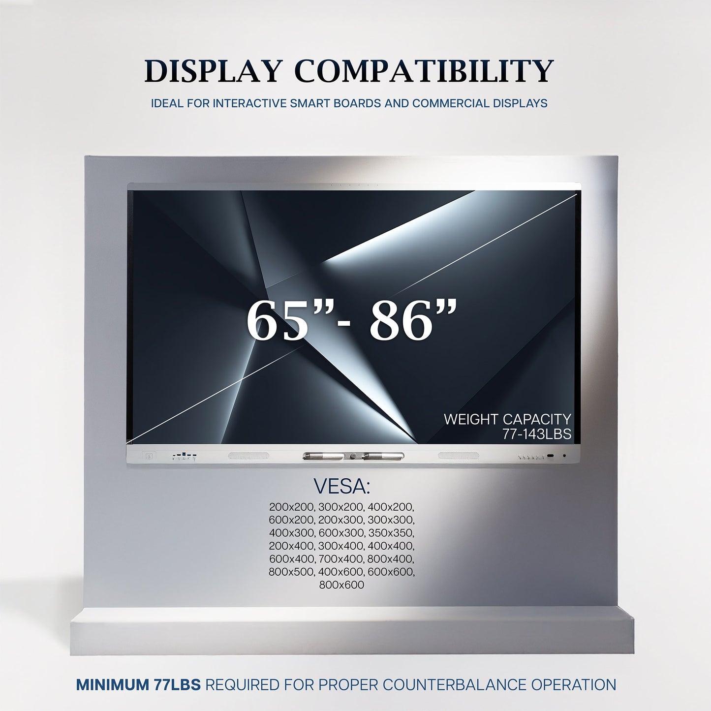 VIVO Manual Height Adjustable TV Wall Mount - 65” to 86” Screens - PRO-TVHA86