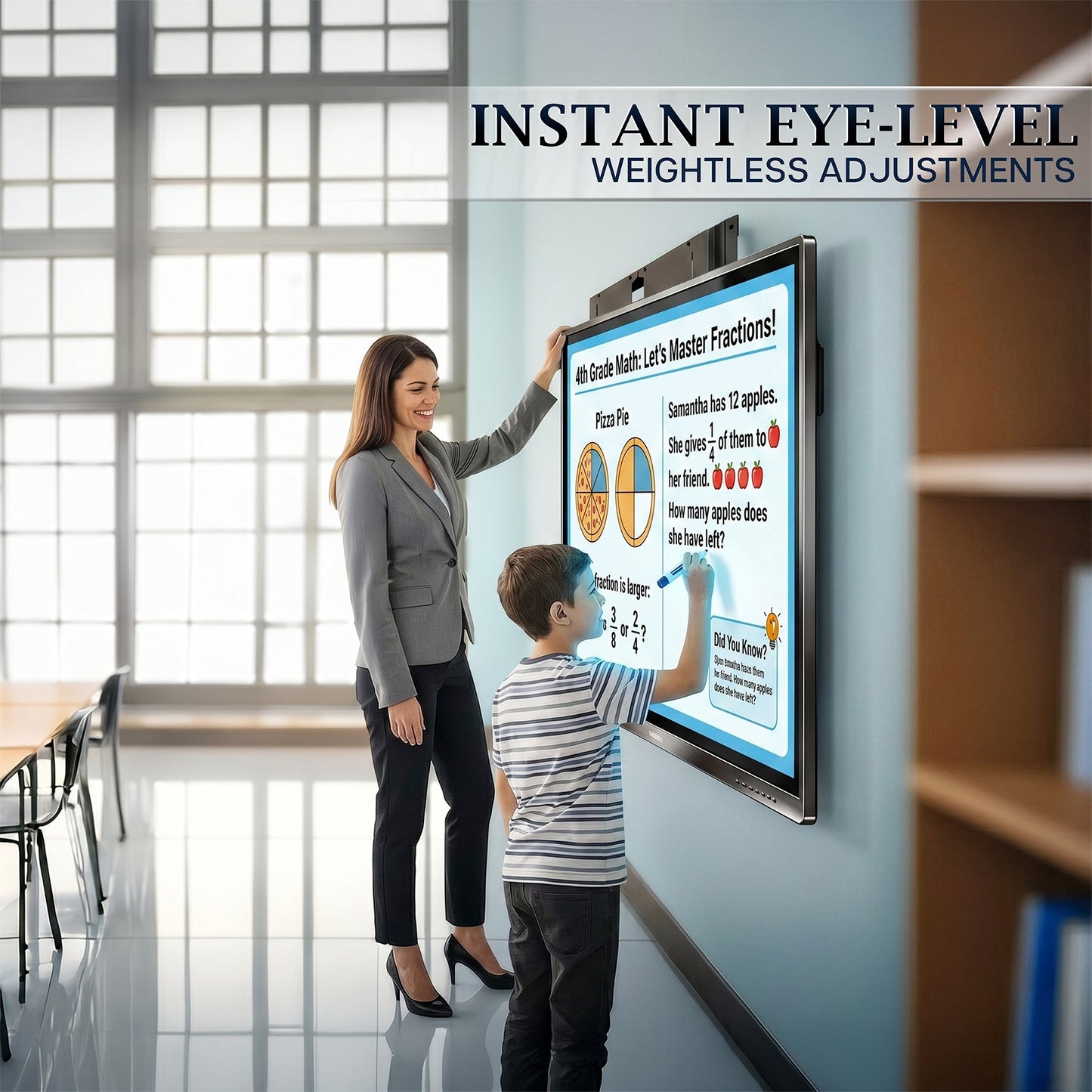 VIVO Manual Height Adjustable TV Wall Mount - 75” to 90” Screens - PRO-TVHA90
