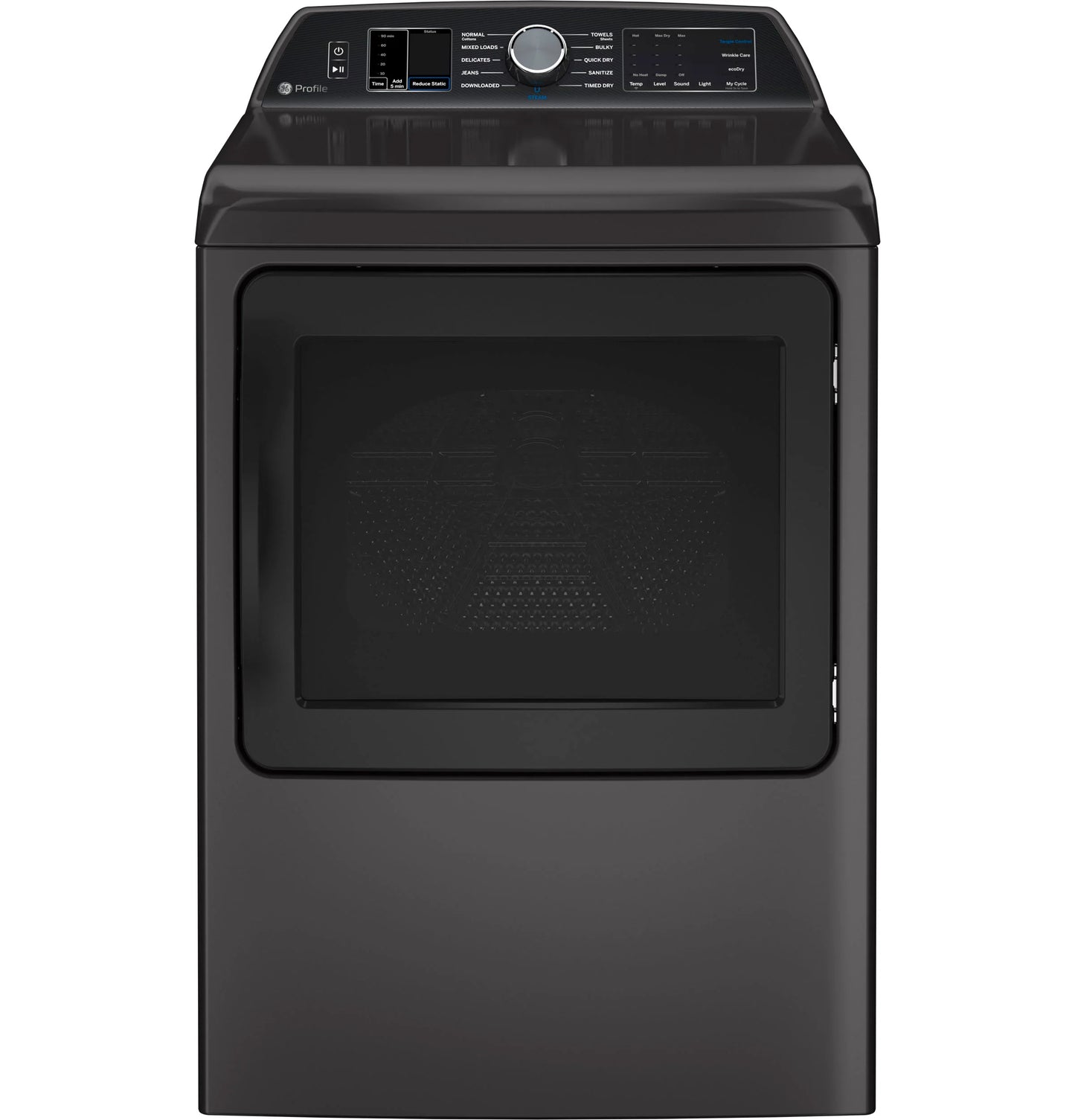 GE Appliances  7.4 cu. ft. Capacity Smart aluminized alloy drum Electric Dryer with Sanitize Cycle and Sensor Dry Diamond Gray - PTD70EBPTDG