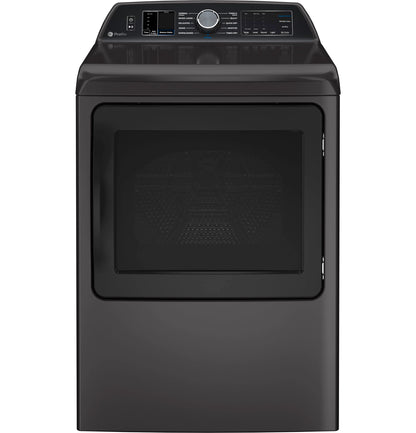 GE Appliances  7.4 cu. ft. Capacity Smart aluminized alloy drum Electric Dryer with Sanitize Cycle and Sensor Dry Diamond Gray - PTD70EBPTDG