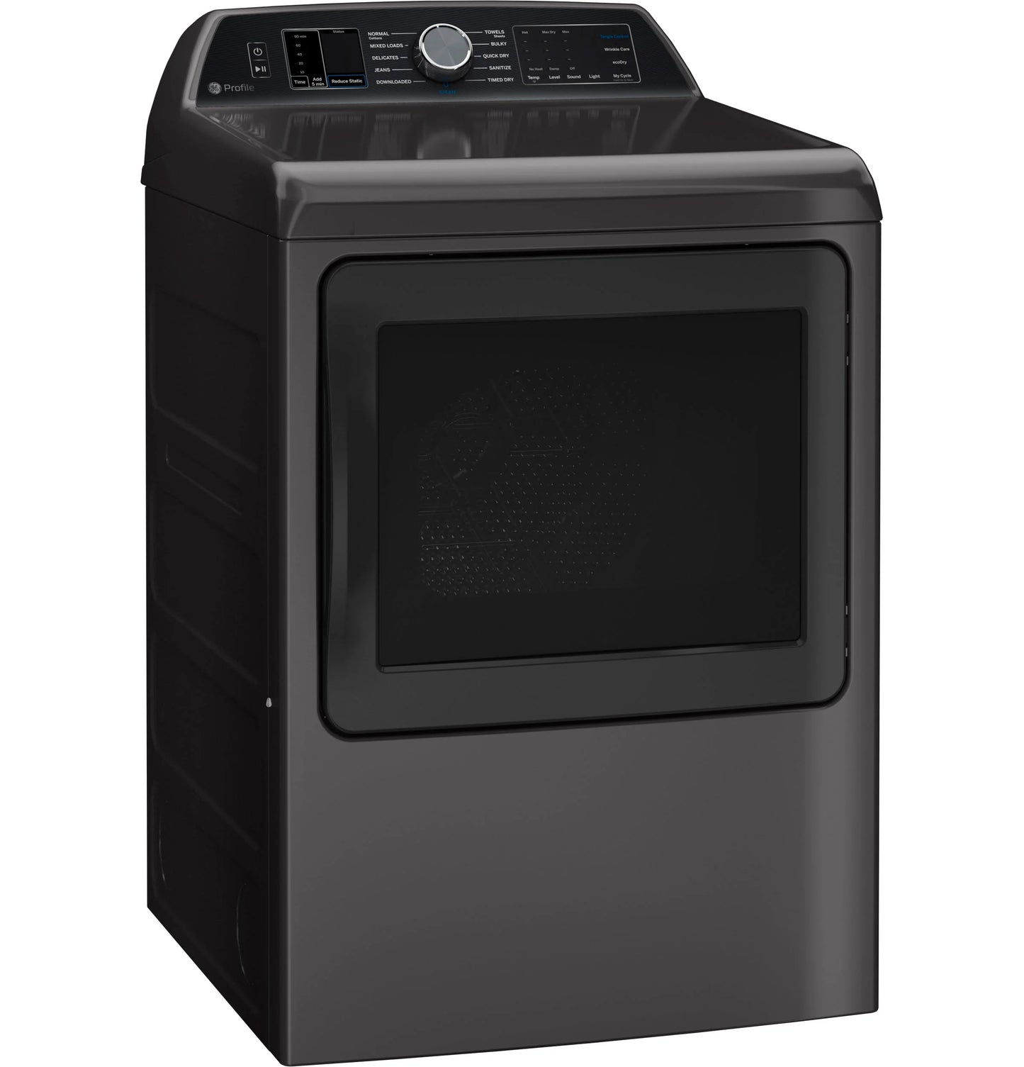 GE Appliances  7.4 cu. ft. Capacity Smart aluminized alloy drum Electric Dryer with Sanitize Cycle and Sensor Dry Diamond Gray - PTD70EBPTDG
