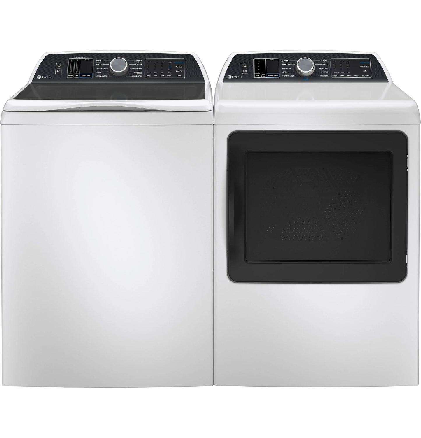 GE Appliances  7.4 cu. ft. Capacity Smart aluminized alloy drum Gas Dryer with Sanitize Cycle and Sensor Dry White on White with Silver Backsplash - PTD70GBSTWS