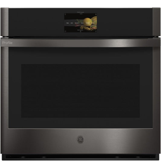 GE Appliances  30" Smart Built-In Convection Single Wall Oven with No Preheat Air Fry and Precision Cooking Fingerprint Resistant Black Stainless - PTS7000BNTS