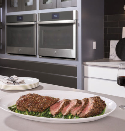 GE Appliances  30" Smart Built-In Convection Single Wall Oven with No Preheat Air Fry and Precision Cooking Fingerprint Resistant Black Stainless - PTS7000BNTS