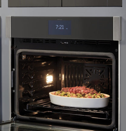 GE Appliances  30" Smart Built-In Convection Single Wall Oven with No Preheat Air Fry and Precision Cooking Fingerprint Resistant Black Stainless - PTS7000BNTS