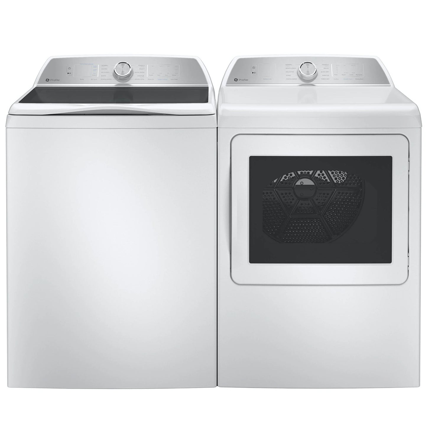 GE Appliances  4.9 cu. ft. Capacity Washer with Smarter Wash Technology and FlexDispense White on White with Silver Backsplash - PTW605BSRWS