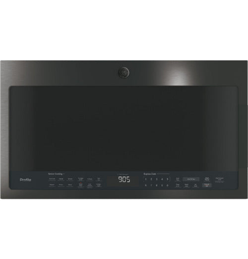GE Appliances  2.1 Cu. Ft. Over-the-Range Sensor Microwave Oven Fingerprint Resistant Black Stainless - PVM9005BLTS