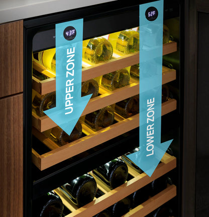 GE Profile PWS06DSPSS 44-Bottle Dual Zone Wine Cooler Stainless Steel