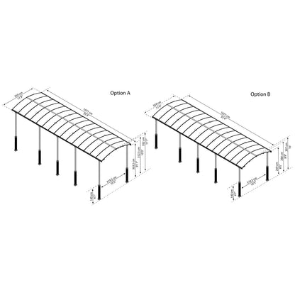 Palram - Canopia | Arcadia Alpine RV Carport 12x35x11.5 ft - HG9128
