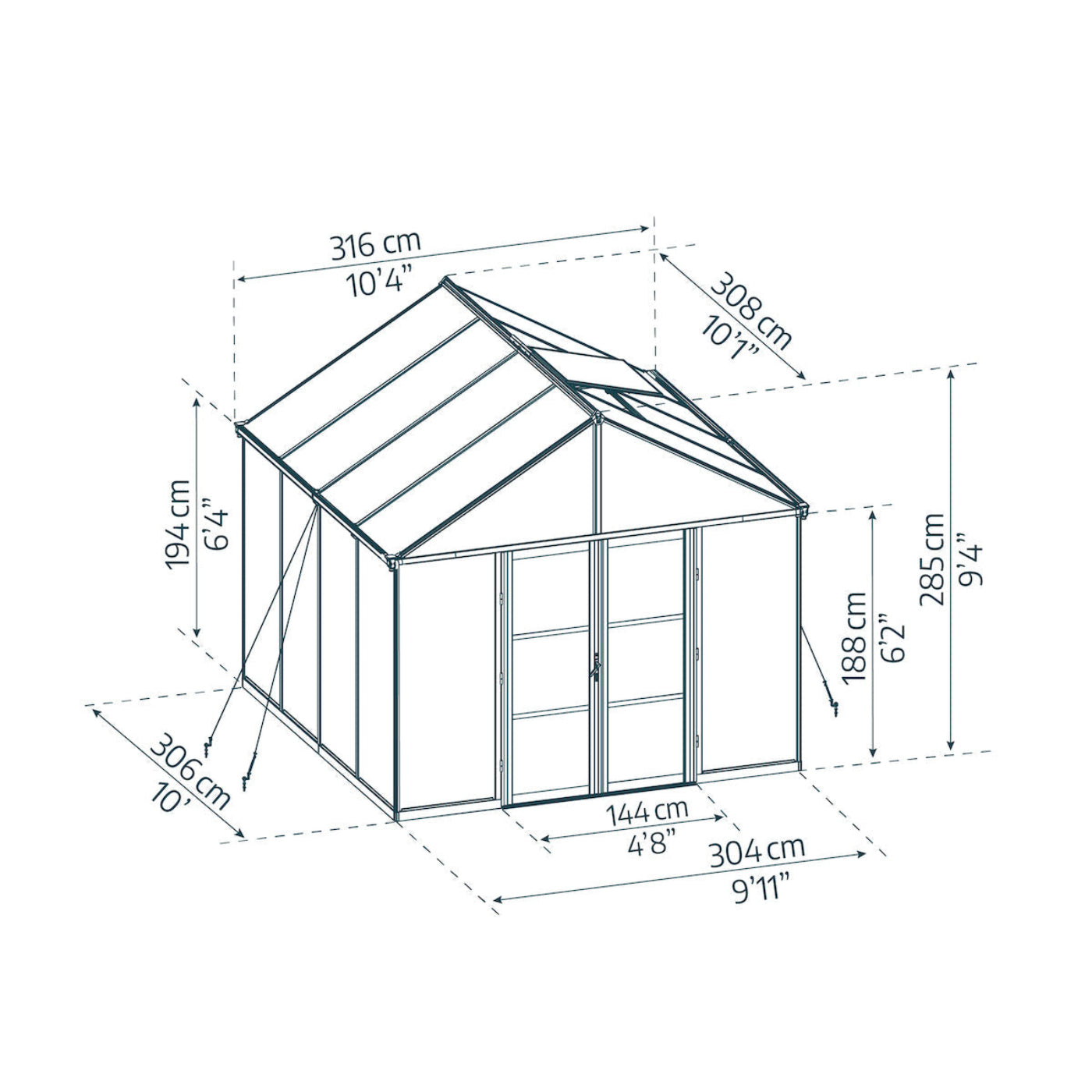 Palram - Canopia | Aria Greenhouse with Polycarbonate Glazing - HG5728
