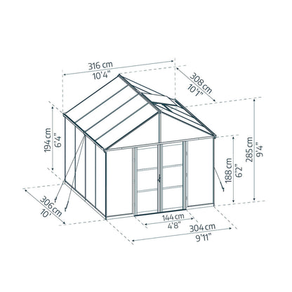 Palram - Canopia | Aria Greenhouse with Polycarbonate Glazing - HG5728