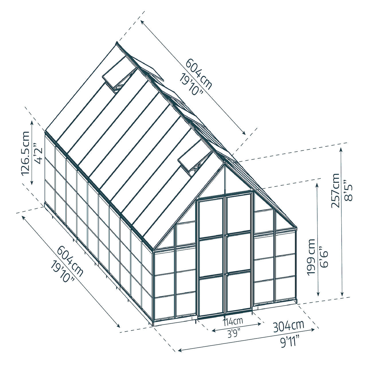 Palram - Canopia | Balance Greenhouse Kit With Clear 0.8mm Polycarbonate Glazing - HG6108G