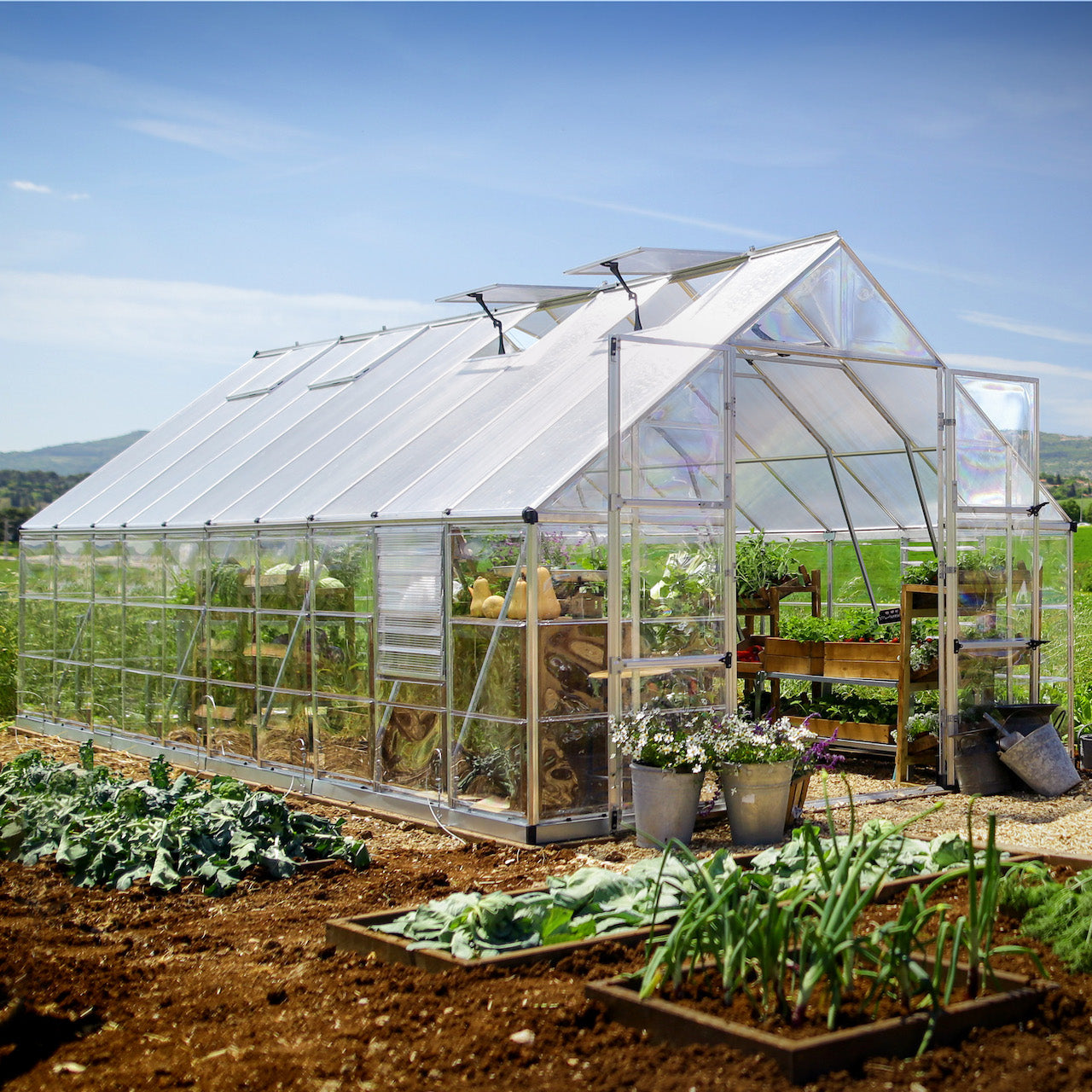 Palram - Canopia | Balance Greenhouse Kit With Clear 0.8mm Polycarbonate Glazing - HG6108G