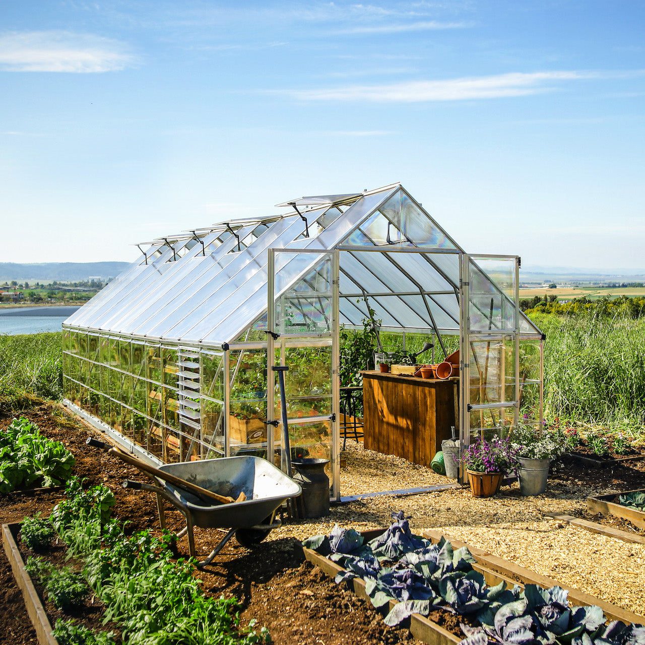 Palram - Canopia | Balance Greenhouse Kit With Clear 0.8mm Polycarbonate Glazing - HG6108G