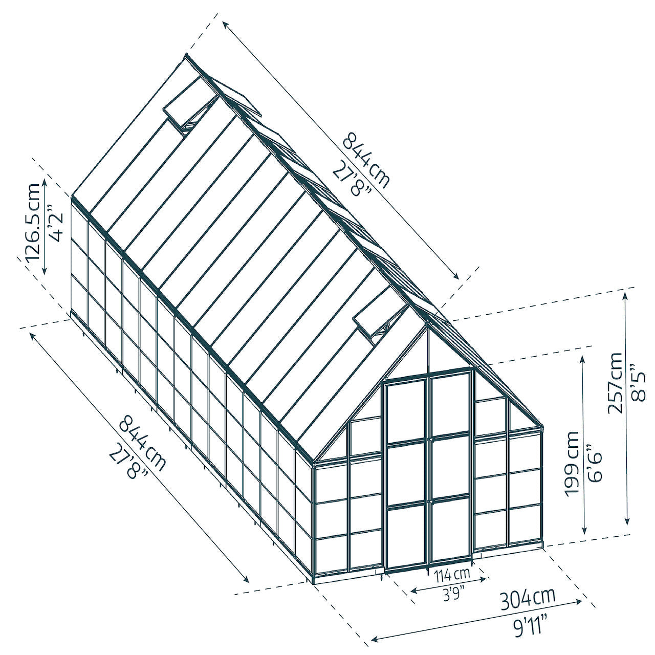 Palram - Canopia | Balance Greenhouse Kit With Clear 0.8mm Polycarbonate Glazing - HG6108G