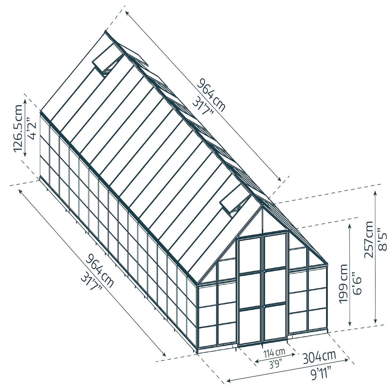 Palram - Canopia | Balance Greenhouse Kit With Clear 0.8mm Polycarbonate Glazing - HG6108G